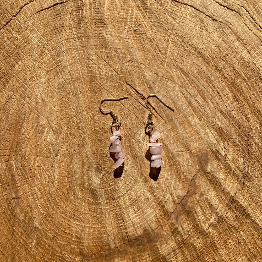 3 for $10 handmade rose quartz earrings